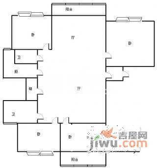 汇翠花园5室2厅2卫250㎡户型图