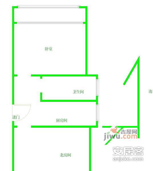 真光新村第二小区2室1厅1卫65㎡户型图