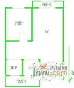 金玉苑1室2厅1卫56㎡户型图