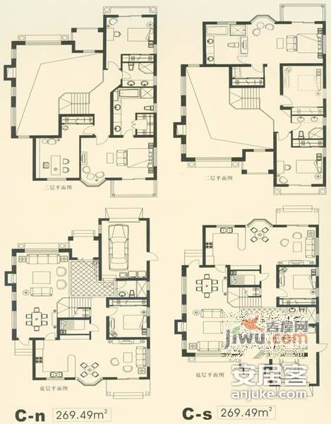 湾流域城二期5室3厅3卫261㎡户型图