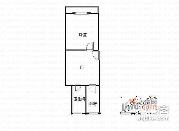 平吉一村1室1厅1卫50㎡户型图