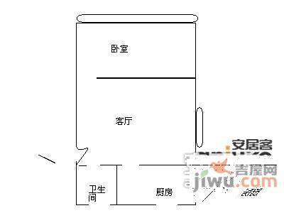 平吉一村1室1厅1卫50㎡户型图