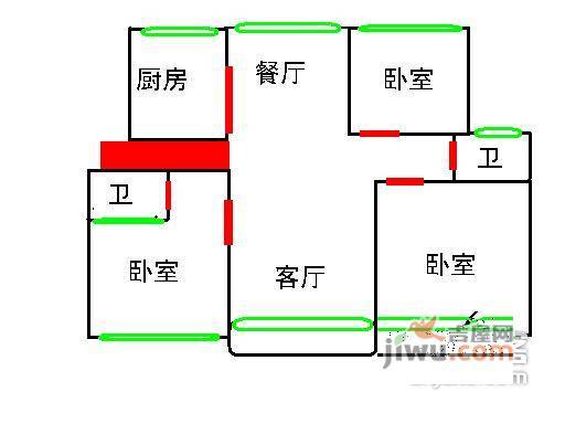 未名园3室2厅2卫157㎡户型图