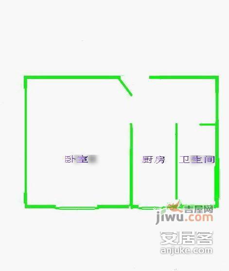 高荣小区1室0厅1卫46㎡户型图