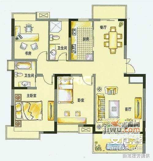 上海花城3室2厅2卫169㎡户型图