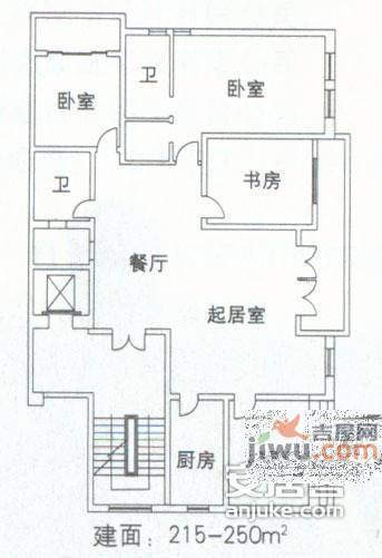 上海花城3室2厅2卫169㎡户型图