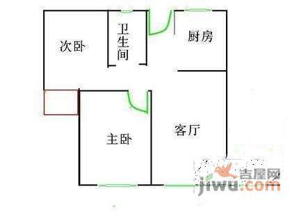 绿洲城市花园2室2厅1卫118㎡户型图