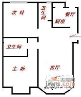 绿洲城市花园2室2厅2卫121㎡户型图