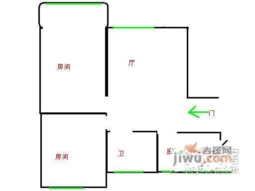 大华水岸蓝桥2室2厅1卫101㎡户型图