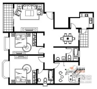 大华一村3室2厅2卫135㎡户型图