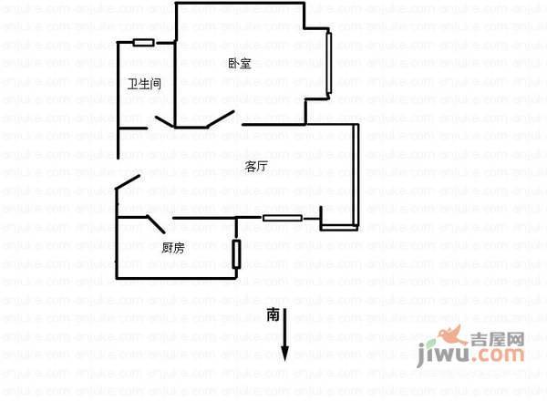 中凯城市之光1室1厅1卫82㎡户型图