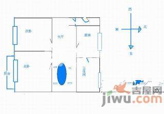 曹杨五村2室2厅1卫60㎡户型图