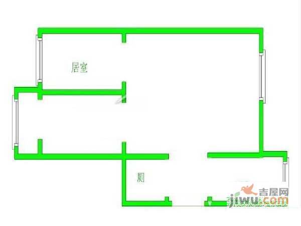 中大九里德苑三期1室2厅1卫70㎡户型图