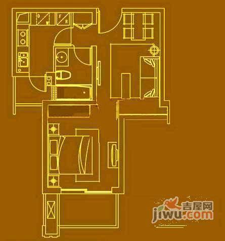 品尊国际公寓1室1厅1卫户型图