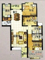 锦秋花园3室2厅2卫138㎡户型图