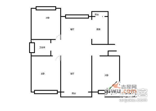 新梅共和城3室2厅1卫152㎡户型图