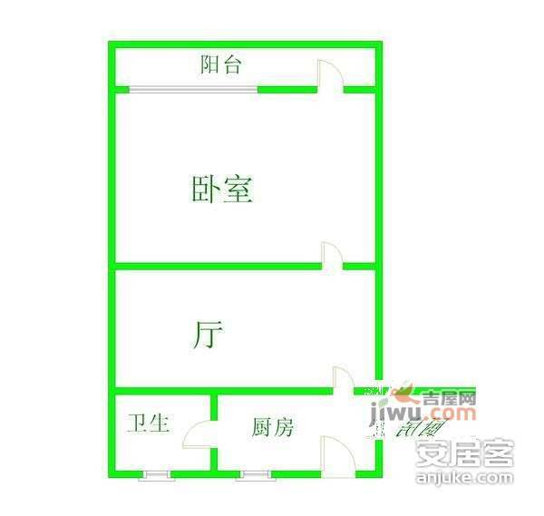 彭浦新村1室1厅1卫50㎡户型图