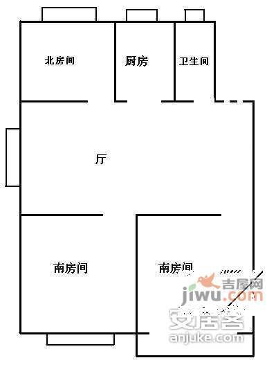 彭浦新村3室1厅1卫98㎡户型图