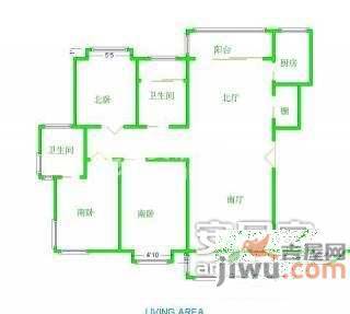 金鹤新城水岸秀苑3室2厅1卫110㎡户型图