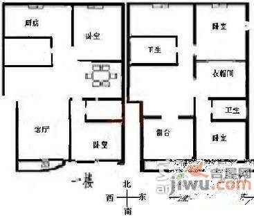 世纪之门4室2厅2卫154㎡户型图