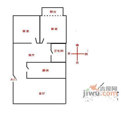 世纪之门2室2厅1卫111㎡户型图