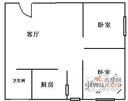 世纪之门2室1厅1卫65㎡户型图