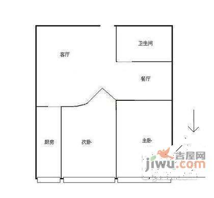 世纪之门2室1厅1卫65㎡户型图