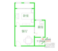 长风二村风荷苑1室1厅1卫46㎡户型图