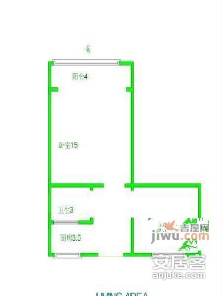 长风二村风荷苑2室0厅1卫50㎡户型图