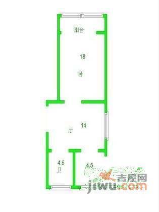 幸福小镇明丰绿都1室1厅1卫59㎡户型图