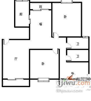 幸福小镇明丰绿都3室2厅2卫139㎡户型图