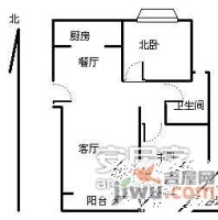 幸福小镇明丰绿都2室2厅1卫210㎡户型图