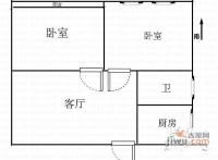 元丰天山花园2室1厅1卫88㎡户型图