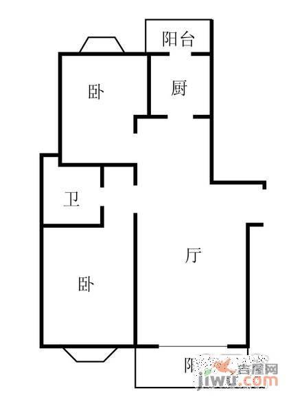 虹桥新城2室2厅1卫175㎡户型图