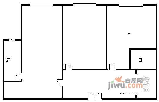 虹桥新城2室1厅1卫100㎡户型图