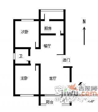 虹桥新城2室2厅2卫110㎡户型图