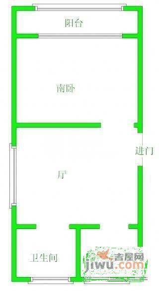 真如西村1室1厅1卫55㎡户型图