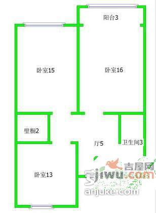 真如西村3室1厅1卫77㎡户型图