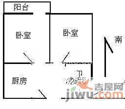 真如西村2室0厅1卫59㎡户型图