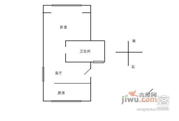 梅陇十一村1室1厅1卫52㎡户型图