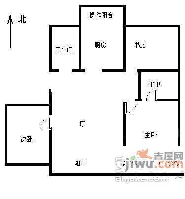 古北菊翔苑3室2厅1卫95㎡户型图