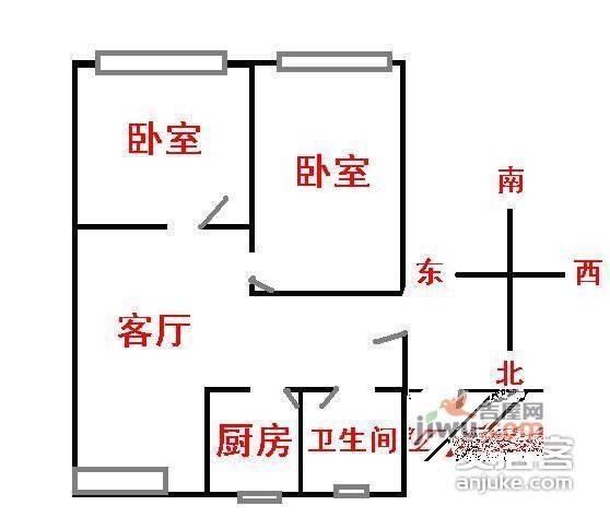 中星海上名庭2室1厅1卫112㎡户型图