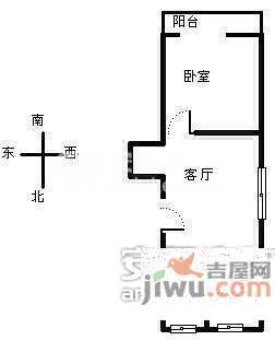 罗阳七村华宝小区1室1厅1卫53㎡户型图