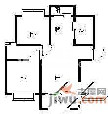 美林小城2室2厅1卫127㎡户型图