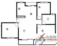 美林小城3室2厅1卫115㎡户型图