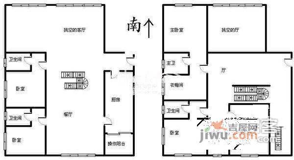 枫景苑5室3厅3卫216㎡户型图