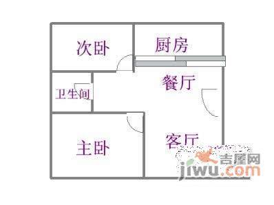 金鹤新城水岸金桥苑2室1厅1卫100㎡户型图