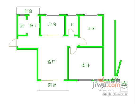 上海春天3室2厅1卫130㎡户型图