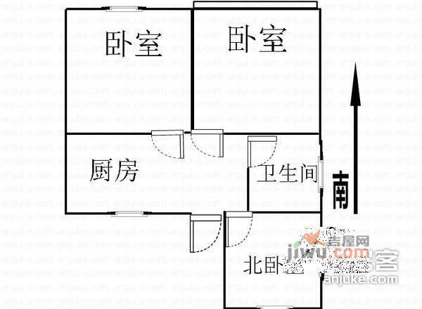 潍坊十村3室1厅1卫73㎡户型图