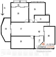 大华清水湾花园3室2厅2卫180㎡户型图